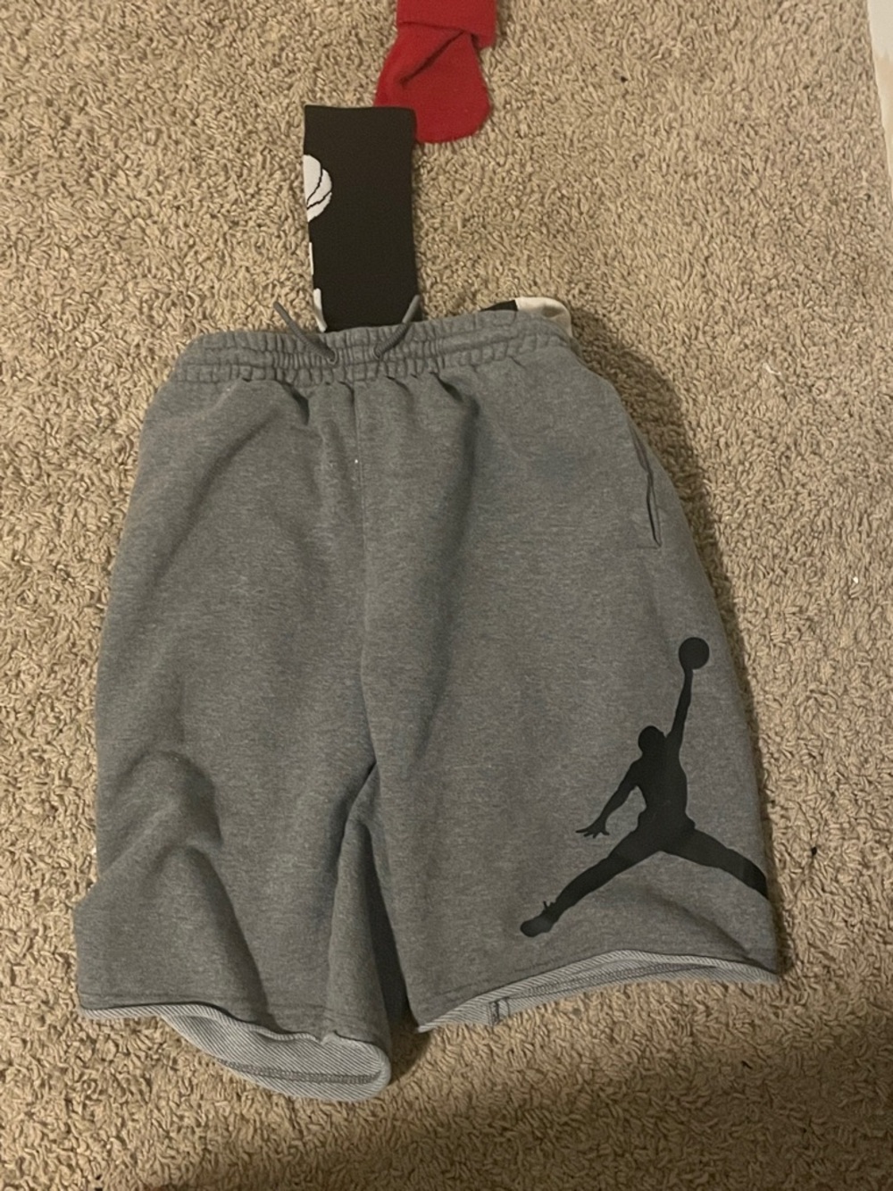 Jordan Gray Shorts with Black Jumpman Logo